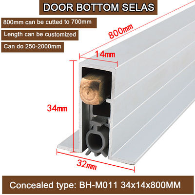 Réglage du feu Automatic Drop Down Door Seals de fond cachés avec bord latéral 800 mm
