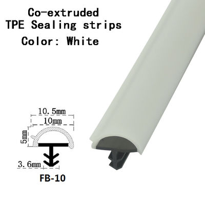 Bandes d'étanchéité en caoutchouc co-extrudées en forme de D bande d'étanchéité de porte en bois coupe-froid couleur blanche