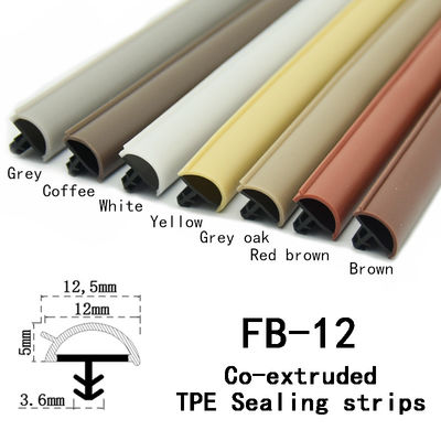 Type de fente anti-collision en forme de D. Fermeture de porte en bois à bande de chêne gris couleur 12*5 mm