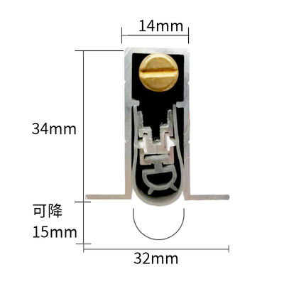 Couleur argentée lisse Porte cachée Sceau inférieur Ajustez la hauteur