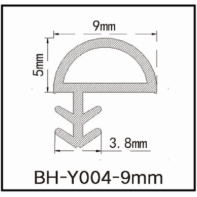 D forment le type latéral 9x5mm de cannelure de Stipping de temps de porte à lamelles de joint de PVC
