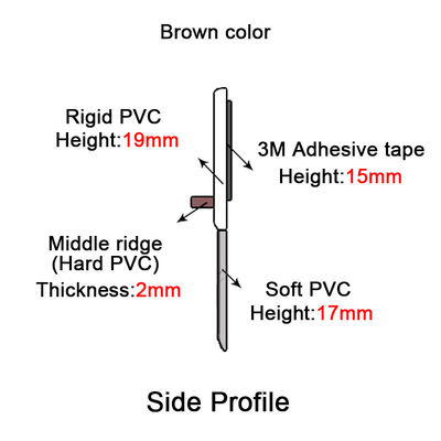 Co - joint inférieur expulsé de porte de PVC de Brown avec le calfeutrer de porte de garage de ruban adhésif de 3M