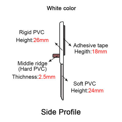 preuve inférieure de vent de bande de joint de porte blanche de PVC de 50mm