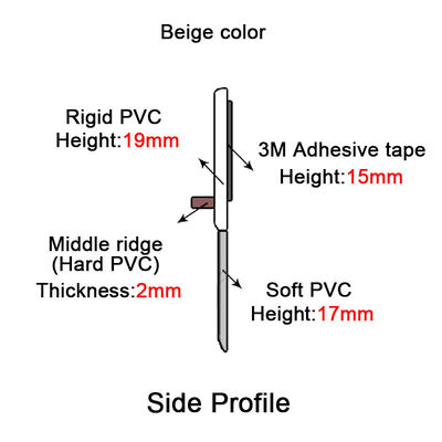 Taille inférieure du joint 36mm de couleur de porte beige de PVC pour l'hôtel