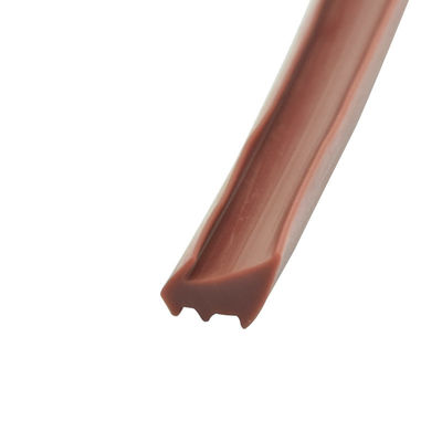 type barrettes de connexion de cannelure de bande en caoutchouc de PVC de 10*8 millimètre Brown